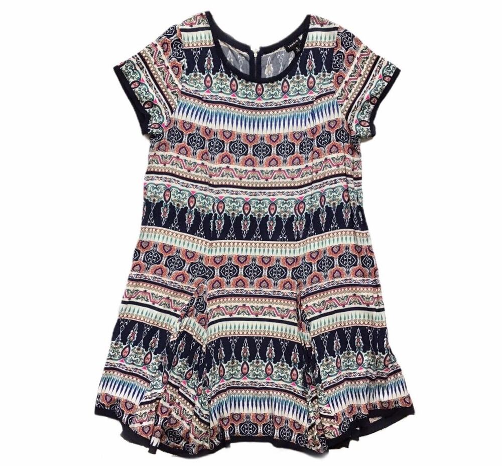 Torrid Women's 0 Challis Short Sleeve Tee Dress 10457835 Maximalist Abstract Geo